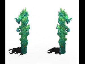 sea - dragon decorative column 3D Model