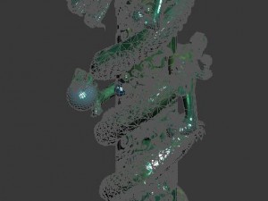 sea - dragon decorative column 3D Model
