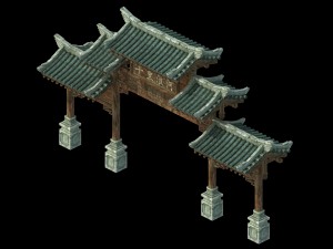 huaihe river building - entrance arch 3D Model