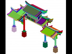 huaihe river building - entrance arch 3D Model