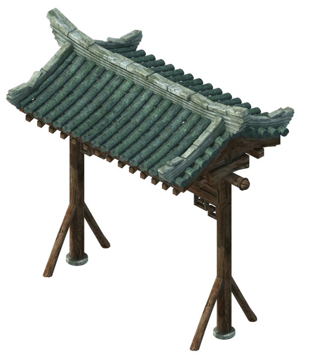 huaihe river building - the door arch 02 3D Model .c4d .max .obj .3ds .fbx .stl .blend 