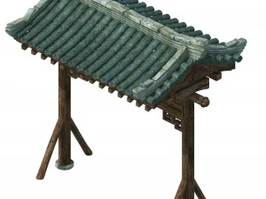 b&acirc;timent de la rivi&egrave;re huaihe - l'arc de porte 02 Modèle 3D