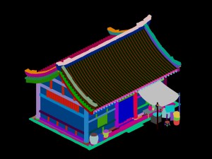 huaihe river building - store Model 3D