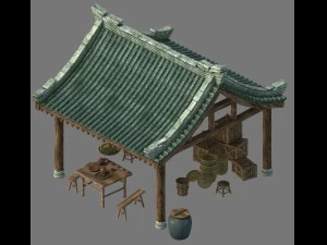 huaihe river building - shop 02 3D Model