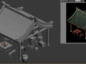 huaihe river building - shop 02 3D Model