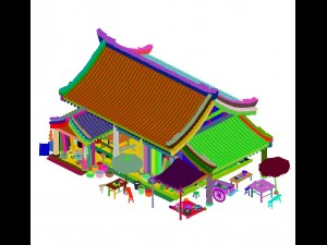 huaihe river building - shop 03 3D Model