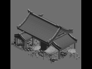 huaihe river building - shop 03 3D 模型