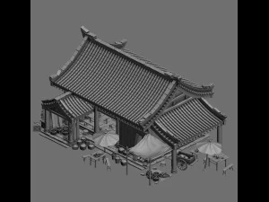 huaihe river building - shop 03 3D Model