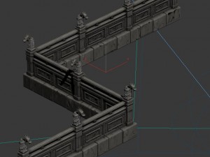 huanglongshan - stone chamber railings 3D Модель