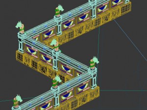 huanglongshan - stone chamber railings 3D Model