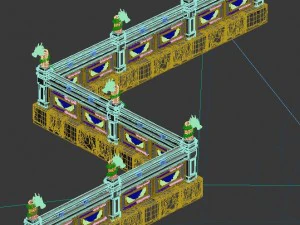 huanglongshan - stone chamber railings 3D Model