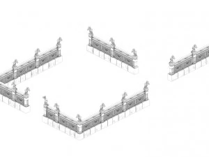 huanglongshan - stone chamber railing 02 3D Model