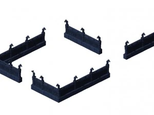 huanglongshan - stone chamber railing 02 3D Model