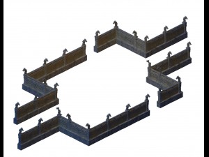 huanglongshan - stone chamber railing 02 3D 模型