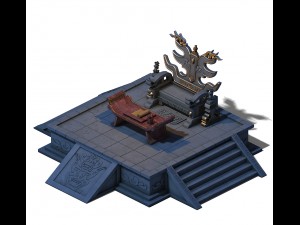 huanglongshan - stone hall throne 02 3D मॉडल