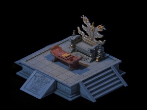 huanglongshan - stone hall throne 02 Modello 3D