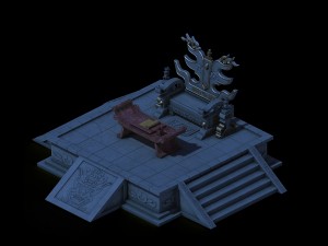 huanglongshan - stone hall throne 02 Modello 3D