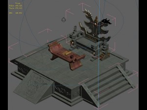 huanglongshan - stone hall throne 02 Modello 3D
