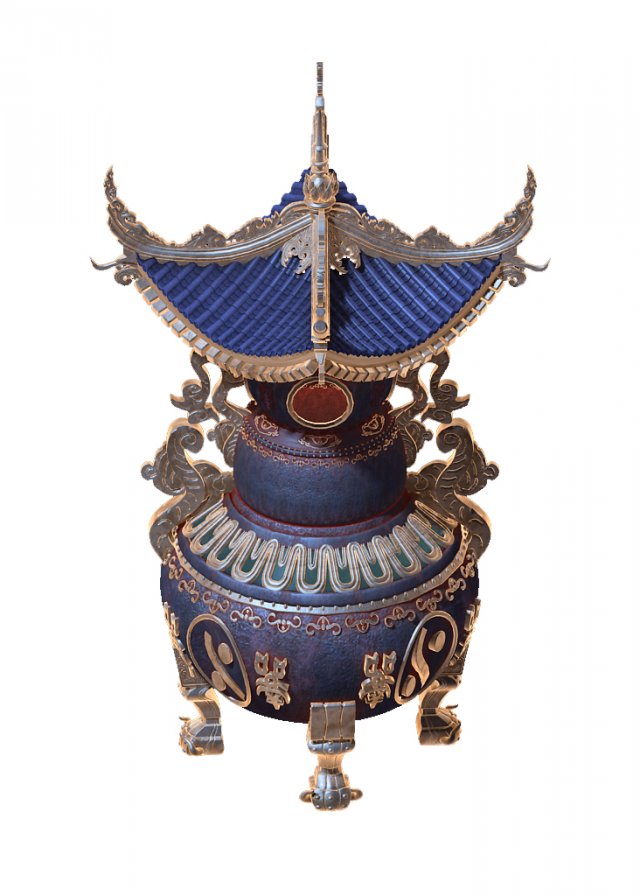 huanglongshan - shi chamber incense burner 3D मॉडल .c4d .max .obj .3ds .fbx .stl .blend 
