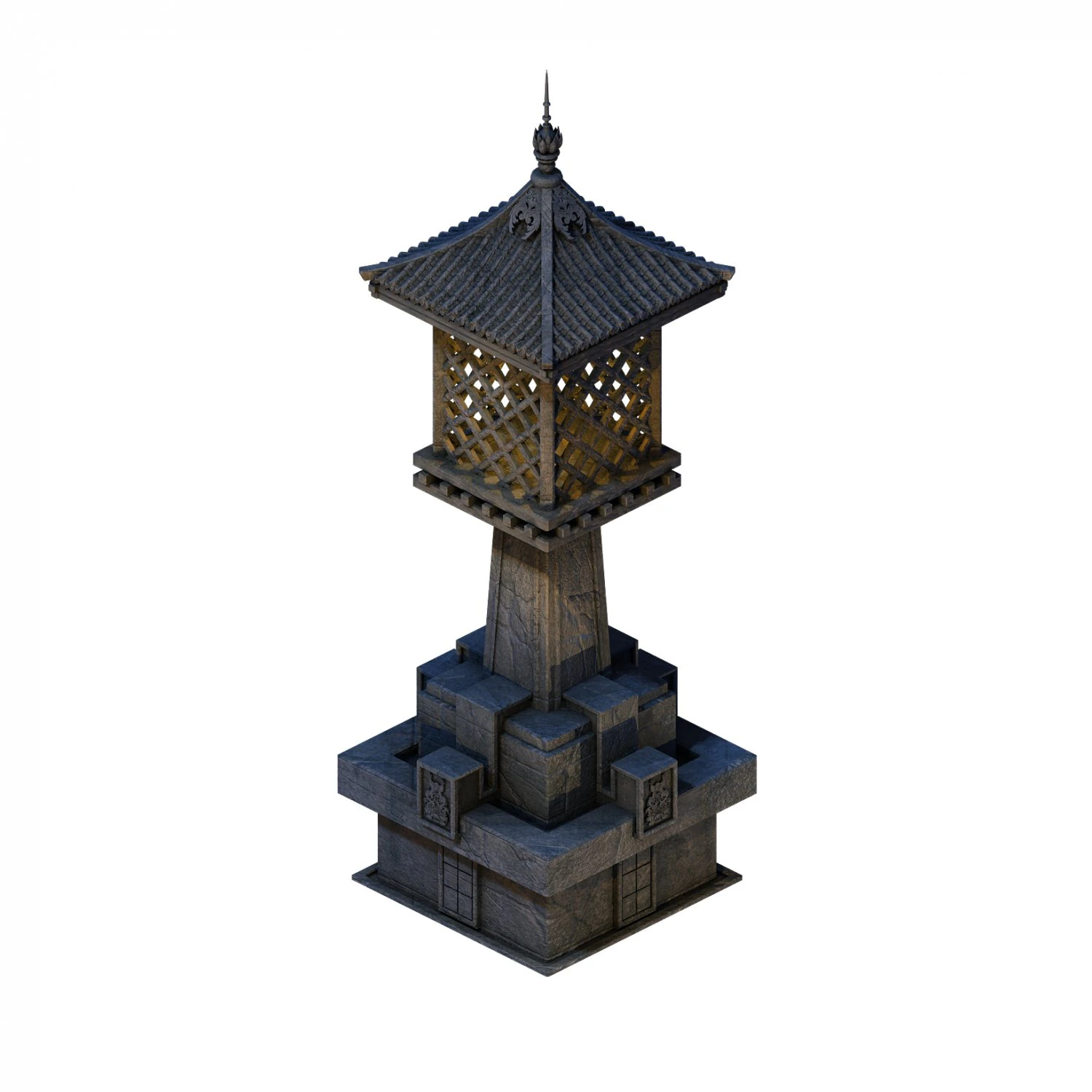 huanglongshan - small stone lamp 3D Model .c4d .max .obj .3ds .fbx .stl .blend