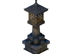 huanglongshan - small stone lamp 3D Model