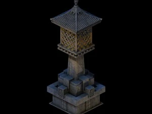 huanglongshan - small stone lamp 3D Model