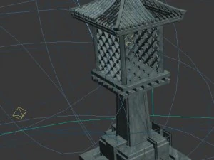 huanglongshan - small stone lamp 3D Model