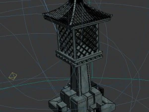 huanglongshan - small stone lamp 3D Model