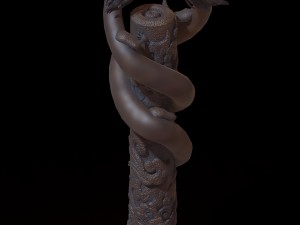 huanglongshan - stone small floor lamp 02 3D Model
