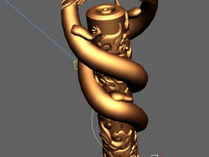huanglongshan - stone small floor lamp 02 3D Model