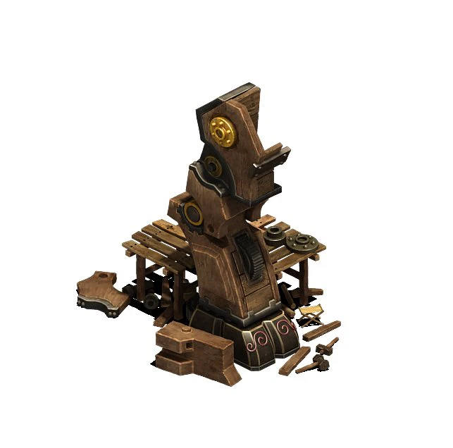 organs wooden legs - manufacturing site 3D Model .c4d .max .obj .3ds .fbx .stl .blend 