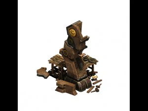 오르간 나무 다리 - 제조 현장 3D 모델