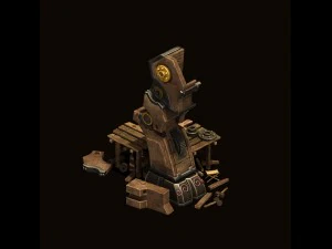 organs wooden legs - manufacturing site 3D Model