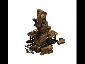 organs wooden legs - manufacturing site 3D Model