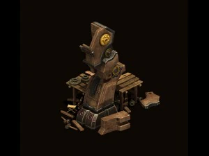 organs wooden legs - manufacturing site 3D Model