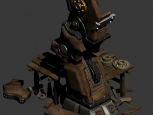 organs wooden legs - manufacturing site 3D Model