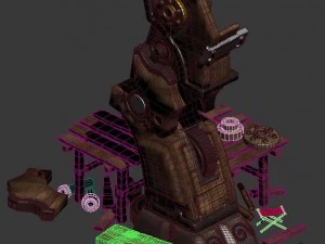 organs wooden legs - manufacturing site 3D Model