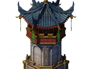 building - contest ring - decorative tower 3D Model