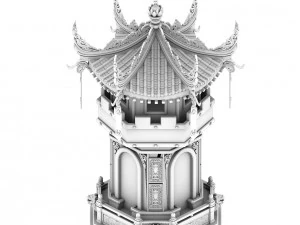 building - contest ring - decorative tower 3D Model
