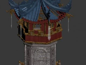 building - contest ring - decorative tower 3D Model