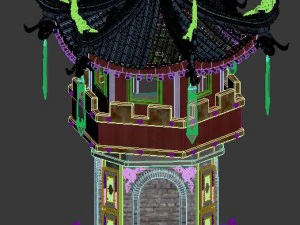 building - contest ring - decorative tower 3D Model