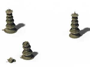 building - broken stone stones 01 3D Model