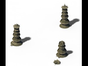 building - broken stone stones 01 Modello 3D