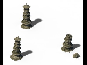 building - broken stone stones 01 Modello 3D