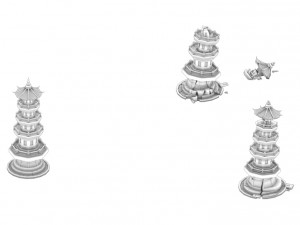 building - broken stone stones 01 Modello 3D