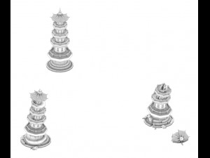 building - broken stone stones 01 Modello 3D