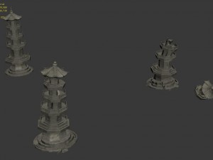 building - broken stone stones 01 Modello 3D