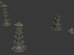 building - broken stone stones 01 3D Model