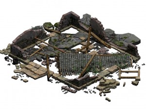 building - ruins 001 Modello 3D