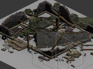 building - ruins 001 Modello 3D